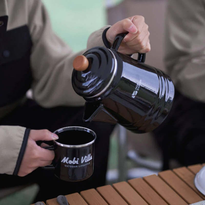 Mobi Garden Huan Yan Enamel 1.5L Coffee Pot - Black-Goritta Works Sdn. Bhd. 202501017603 (1619017-X)