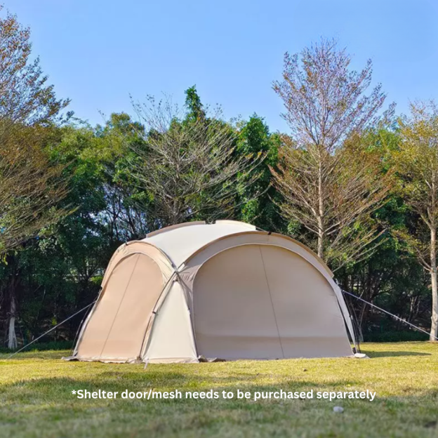 Stoic 2.3m Dome Shelter with Black-Coated Zipper Model - Black