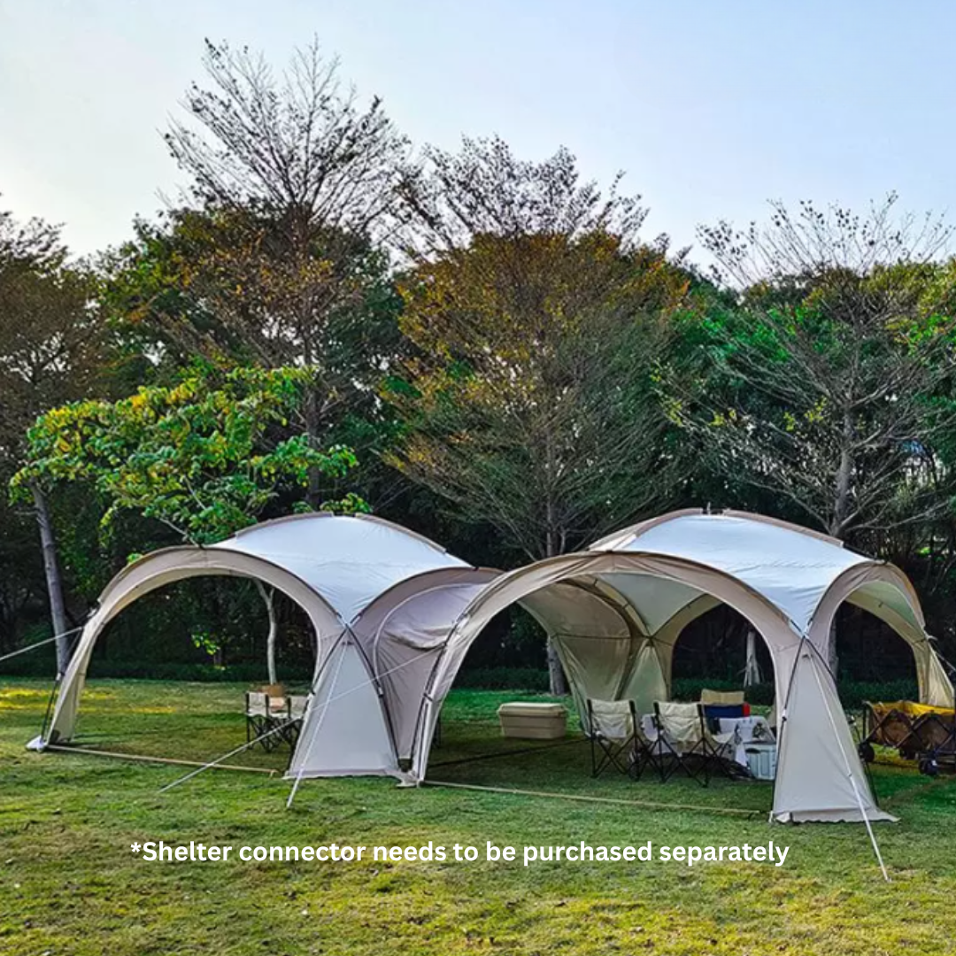 Stoic 2.3m Dome Shelter with Black-Coated Zipper Model - Black