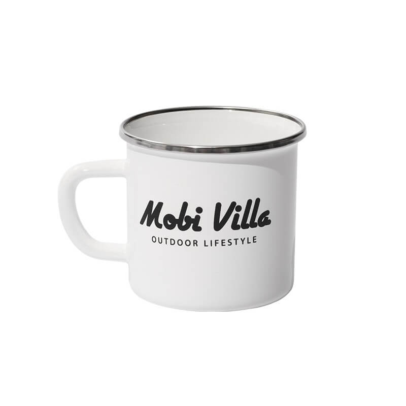 Mobi Garden Huan Yan Enamel Cup 350ml - White