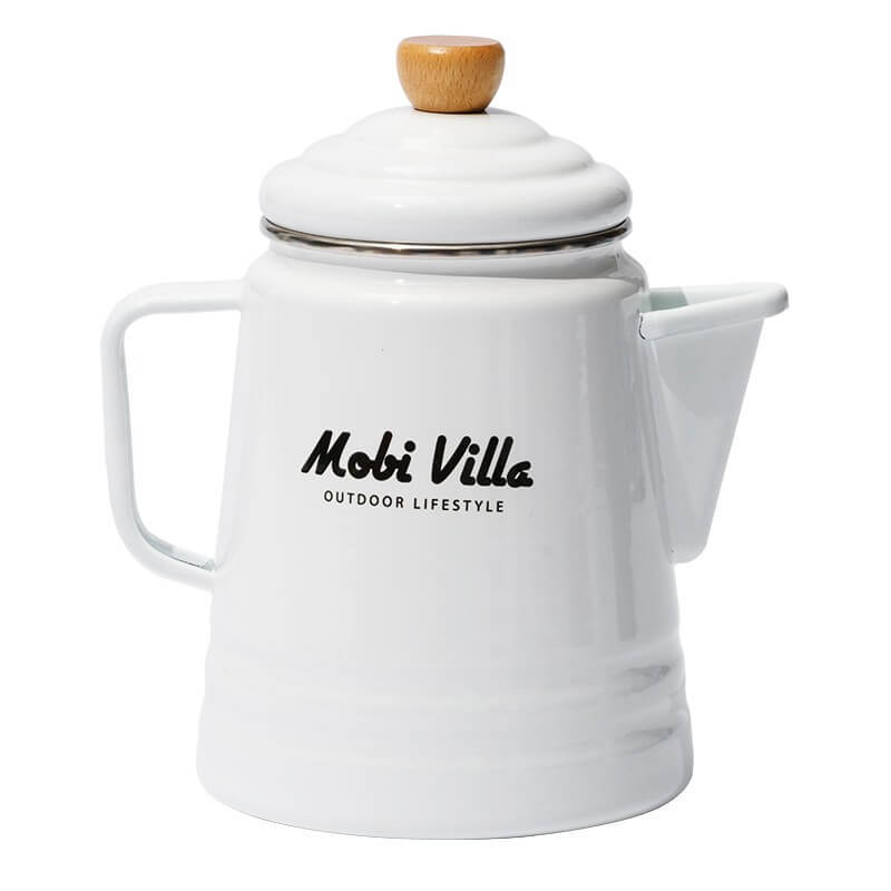 Mobi Garden Huan Yan Enamel 1.5L Coffee Pot - White-Goritta Works Sdn. Bhd. 202501017603 (1619017-X)