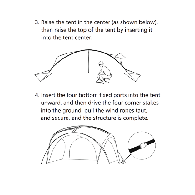 Stoic 2.3m Dome Shelter with Black-Coated Zipper Model - Black