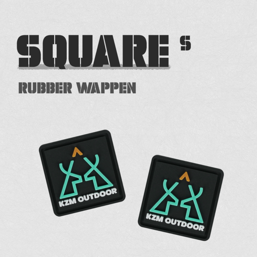 KZM Rubber Wappen (2P Set) - Square S/Black