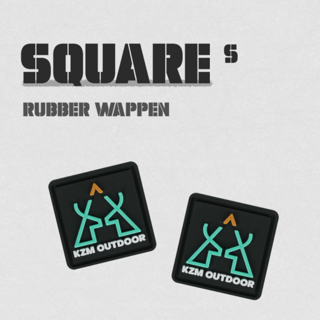KZM Rubber Wappen (2P Set) - Square S/Black