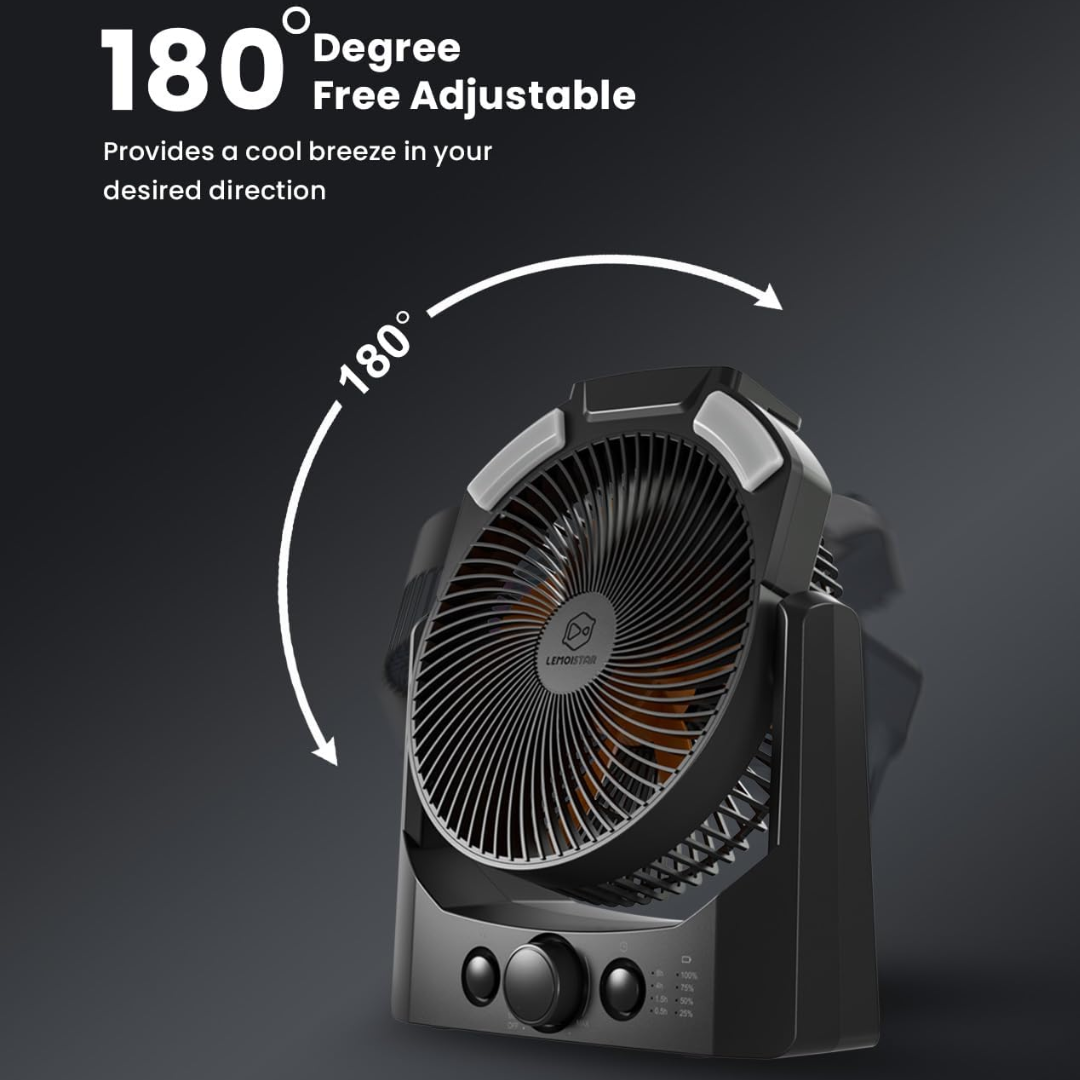 LEMOISTAR Camping Fan with Light 20000mAh - Black