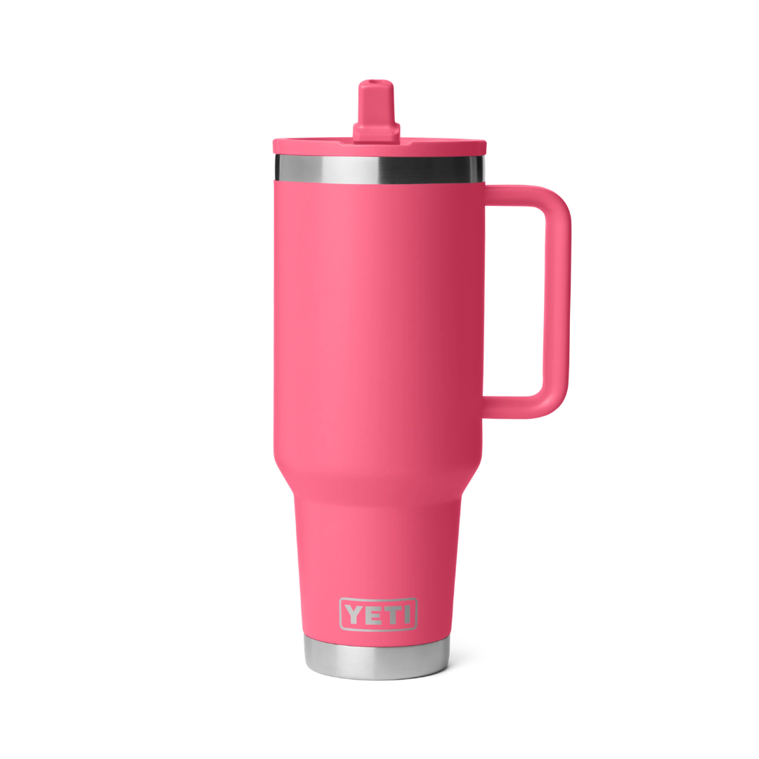 YETI Rambler 40 oz Travel Straw Mug With Color-Matched Straw Lid - Tropical Pink