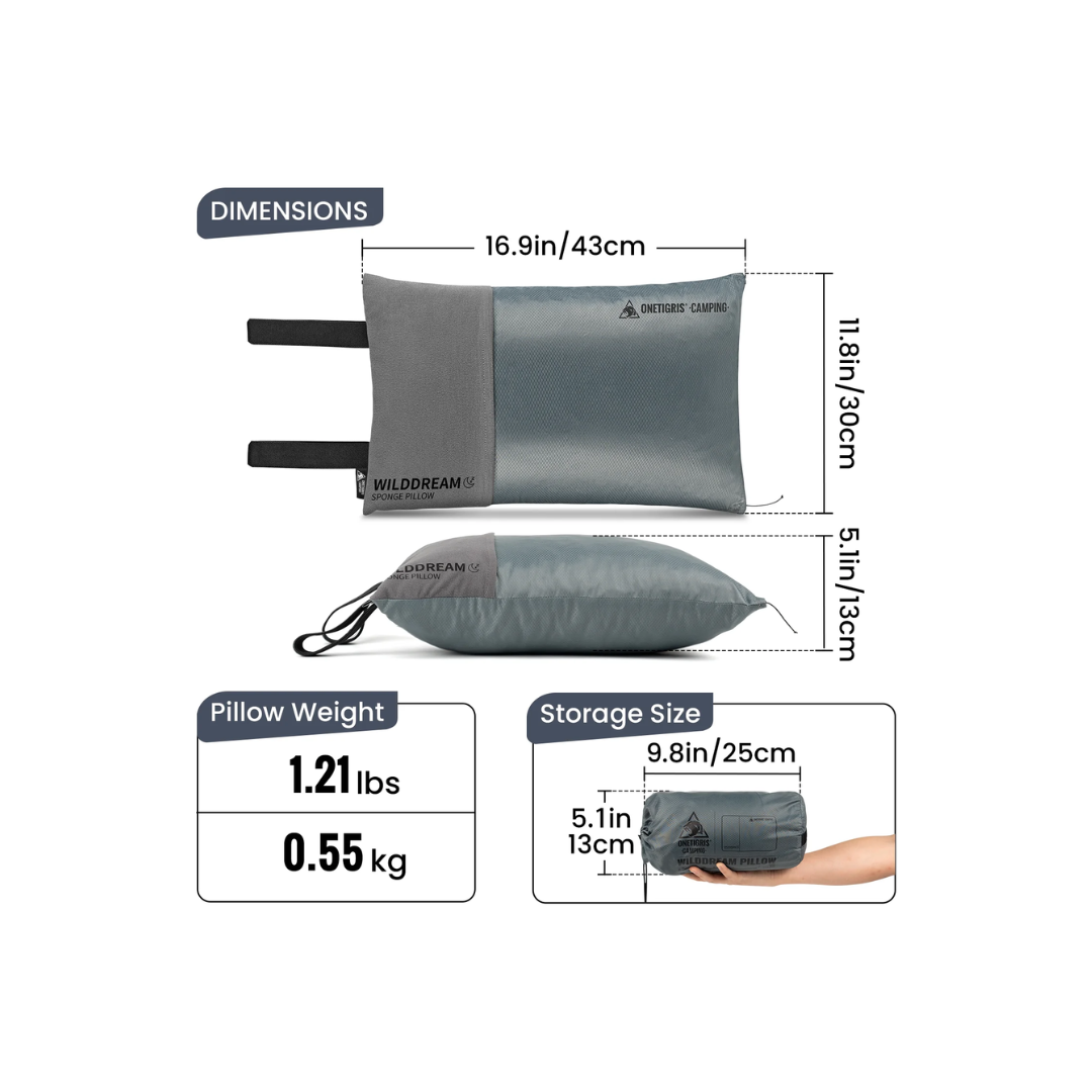 OneTigris Wilddream Memory Foam Pillow - Grey