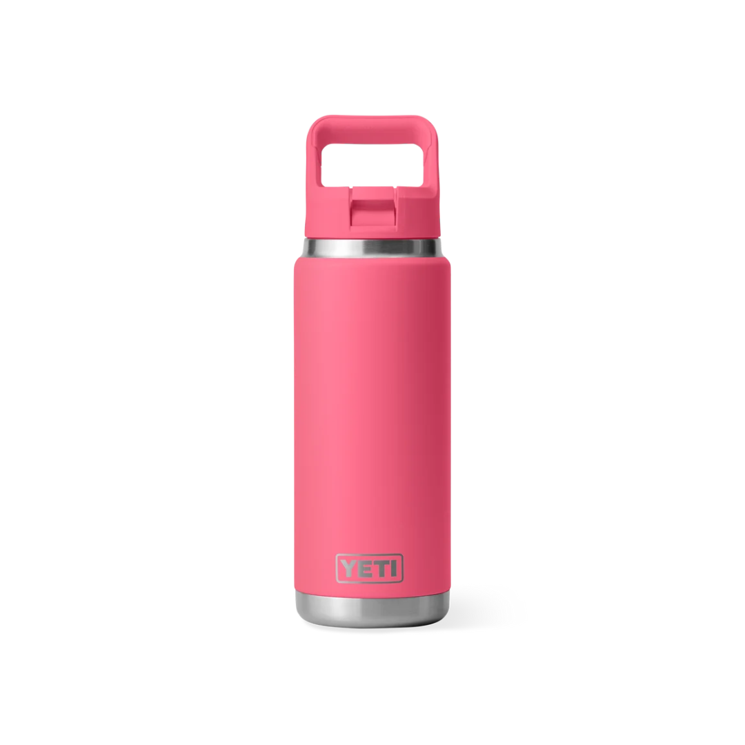 YETI Rambler 26 oz Water Bottle With Color-Matched Straw Cap - Tropical Pink