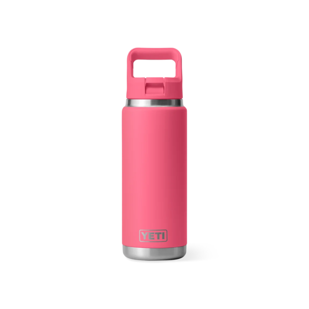 YETI Rambler 26 oz Water Bottle With Color-Matched Straw Cap - Tropical Pink
