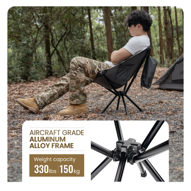 OneTigris Forrest Lightweight Camping Chair 10 - Black