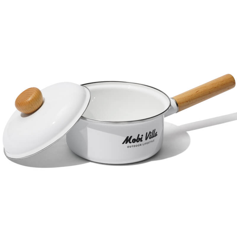 Mobi Garden Huan Yan Enamel Saucepan - White-Goritta Works Sdn. Bhd. 202501017603 (1619017-X)