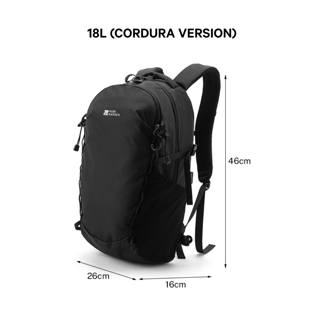 Mobi Garden Cordura 2D Hiking Backpack 18L - Black