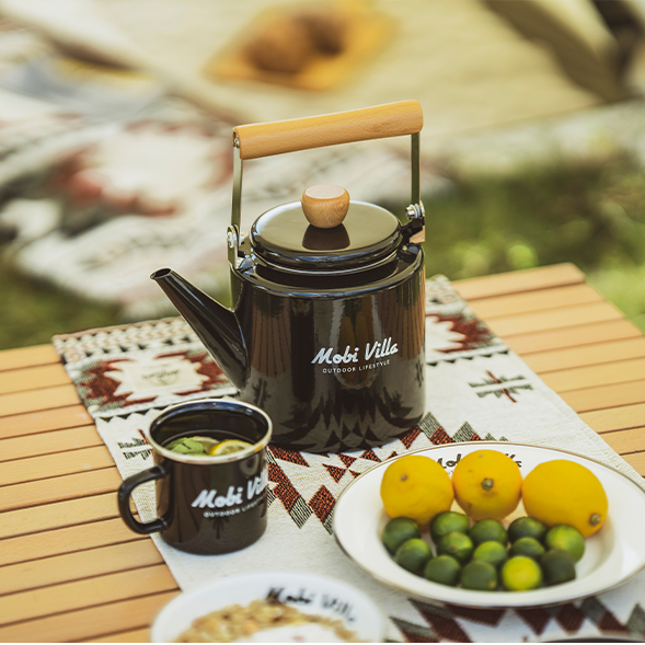 Mobi Garden HY Enamel Kettle 2L -  White