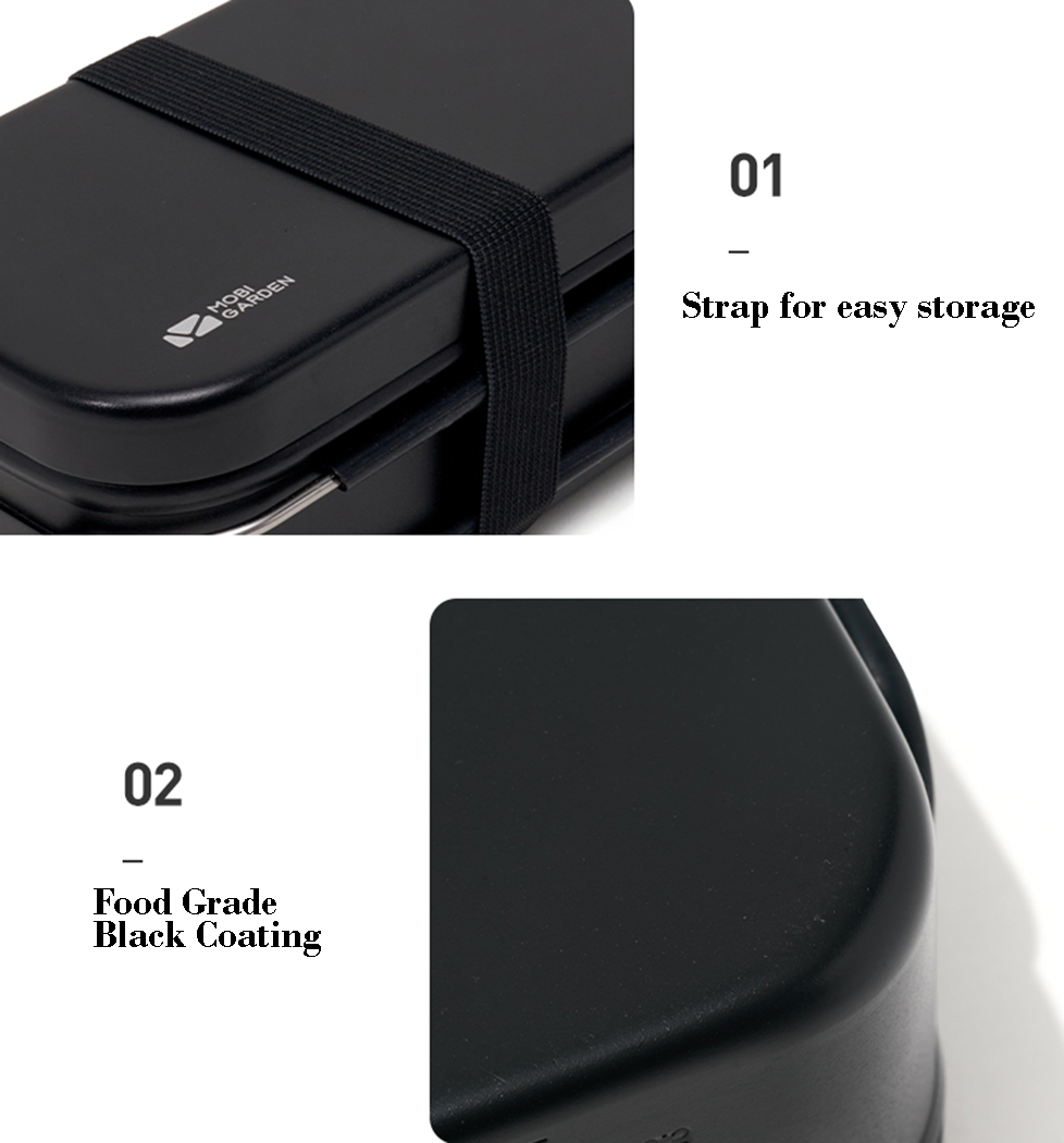 Mobi Garden Ji Yan Lunch Box / Mess Tin - Black-Goritta Works Sdn. Bhd. 202501017603 (1619017-X)