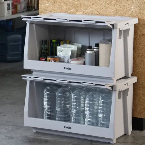 THOR Stacking Shelf Container 50L - Black