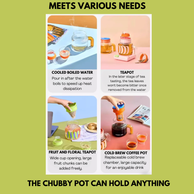 CHAKO LAB Chubby Glass Pot - Orange / Blue-Goritta Works Sdn. Bhd. 202501017603 (1619017-X)