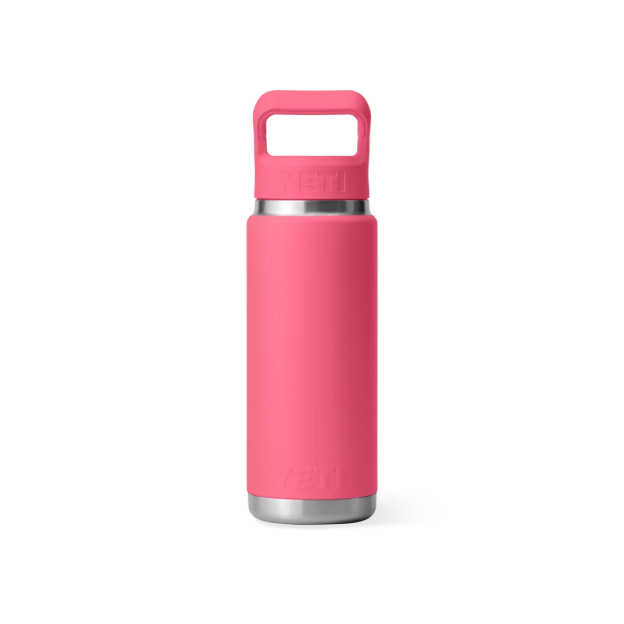 YETI Rambler 26 oz Water Bottle With Color-Matched Straw Cap - Tropical Pink