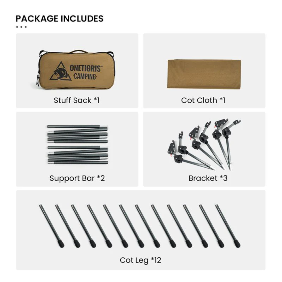 OneTigris Supranubis Camping Cot - Grey