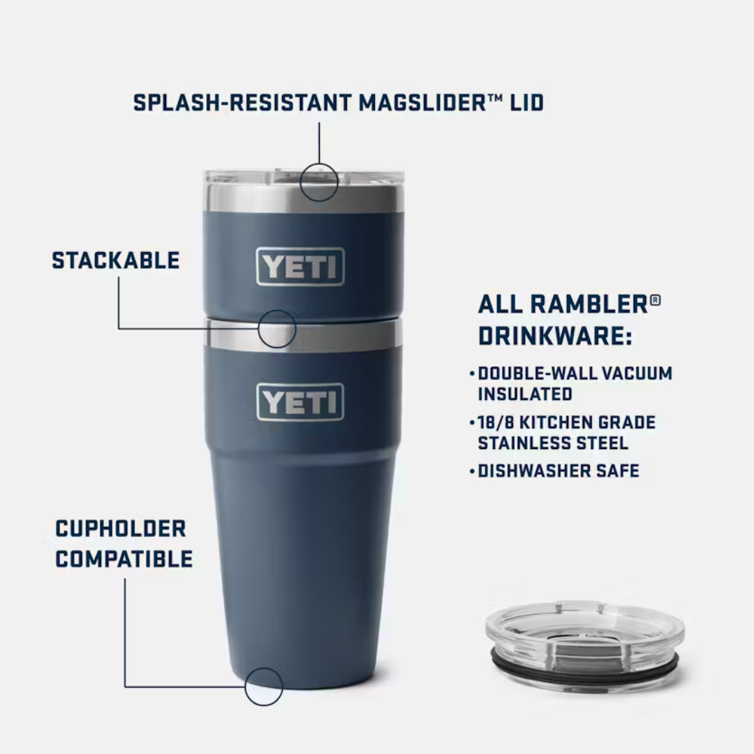 YETI Rambler 20 oz Stackable Cup with MagSlider™ Lid - Black Stone