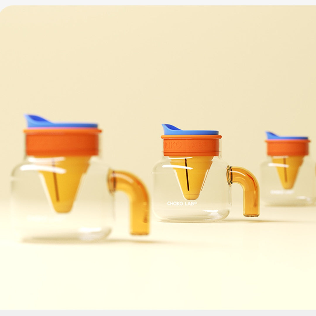 CHAKO LAB Chubby Glass Pot - Orange / Blue-Goritta Works Sdn. Bhd. 202501017603 (1619017-X)