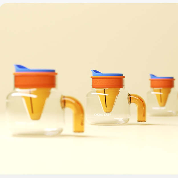 CHAKO LAB Chubby Glass Pot - Orange / Blue-Goritta Works Sdn. Bhd. 202501017603 (1619017-X)