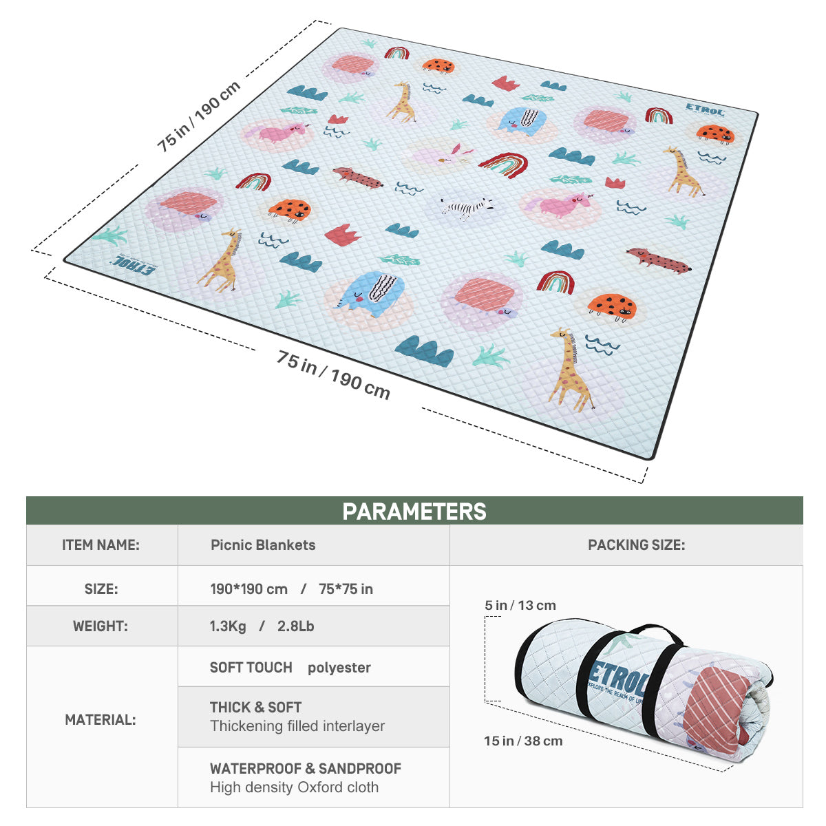 Etrol Smobula Picnic Mat - Leaf-Goritta Works Sdn. Bhd. 202501017603 (1619017-X)