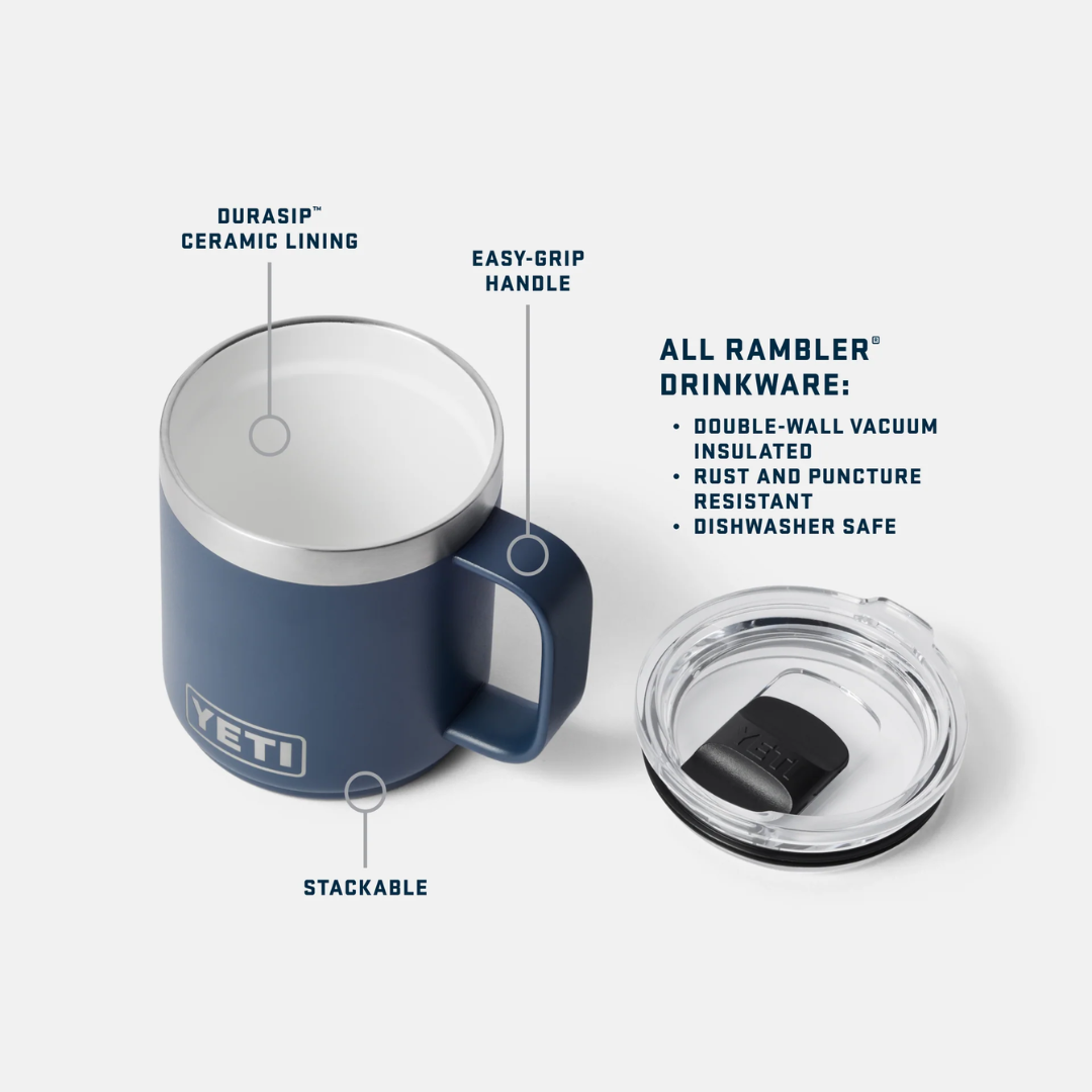 YETI Rambler 10 oz Stackable Mug with DuraSip™ Ceramic Lining - Black