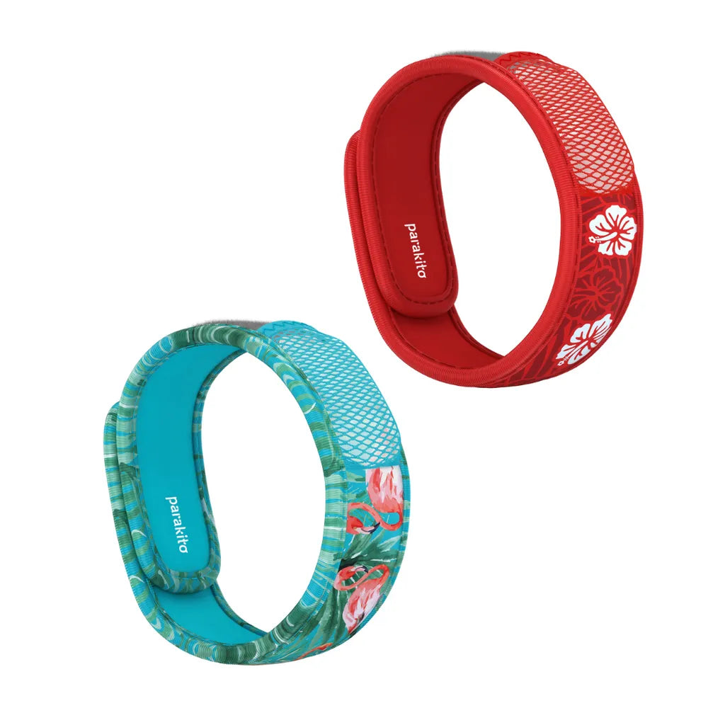 PARA’KITO® Mosquito Repellent Adult Double Wristband - Hawaii red / Flamingo-Goritta Works Sdn. Bhd. 202501017603 (1619017-X)