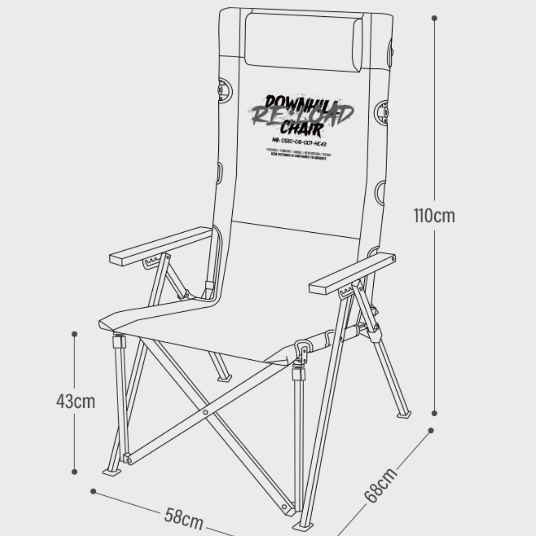 KZM Downhill Chair Reload - Black