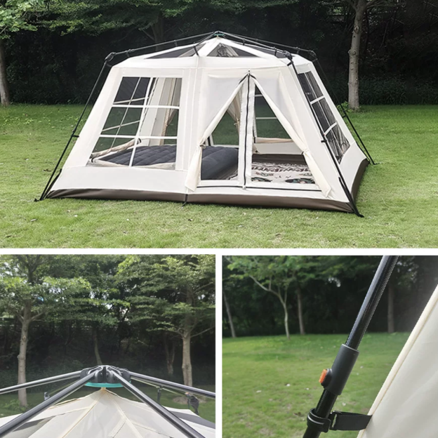Stoic Villa 10.5 Black-Coated Automatic 2-5 person Tent - Khaki