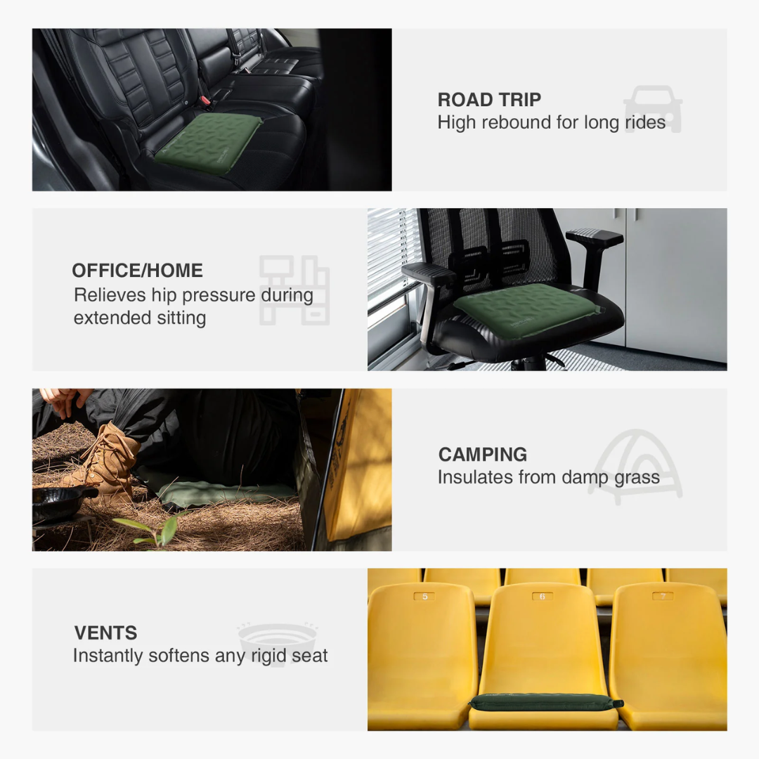OneTigris Dynisland Self-Inflating Seat Cushion - Green