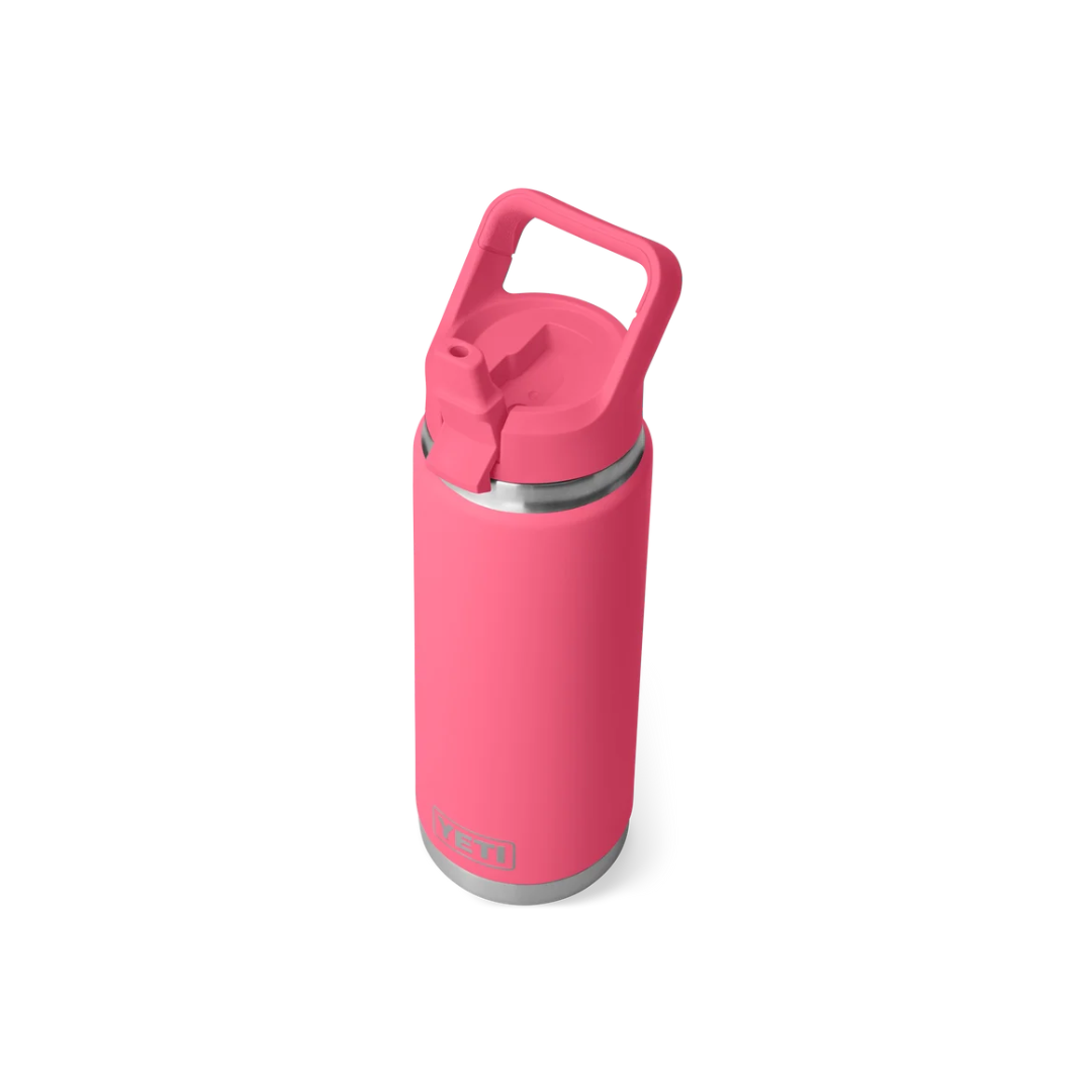 YETI Rambler 26 oz Water Bottle With Color-Matched Straw Cap - Tropical Pink
