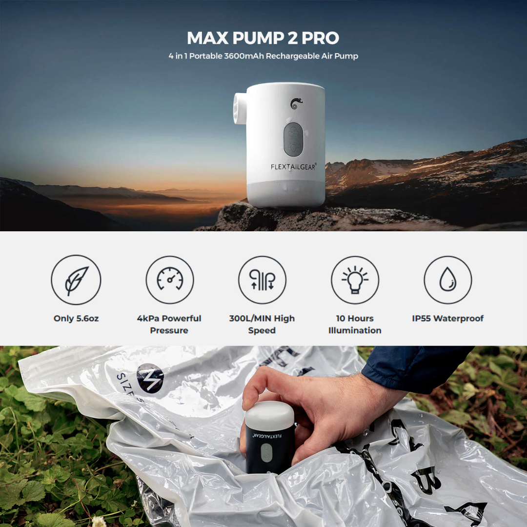 Flextail Max Pump 2 Pro 4-in-1 Portable Air Pump - Black