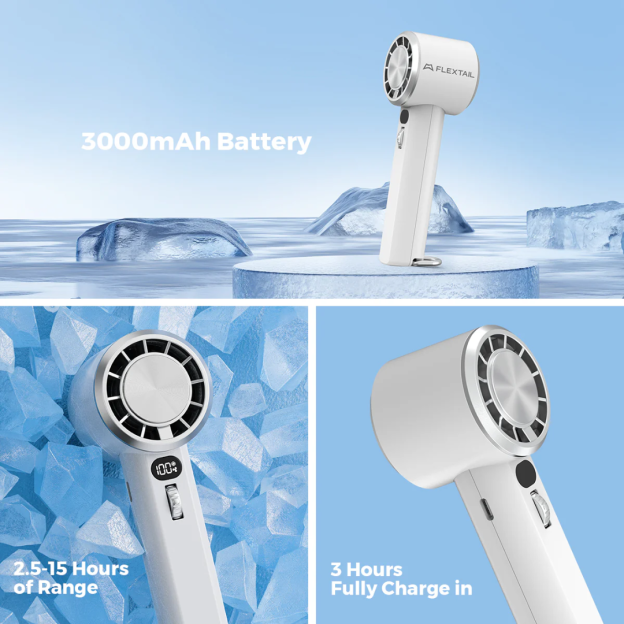 Flextail Max Handheld Fan Pro Semiconductor Cooling Technology - White