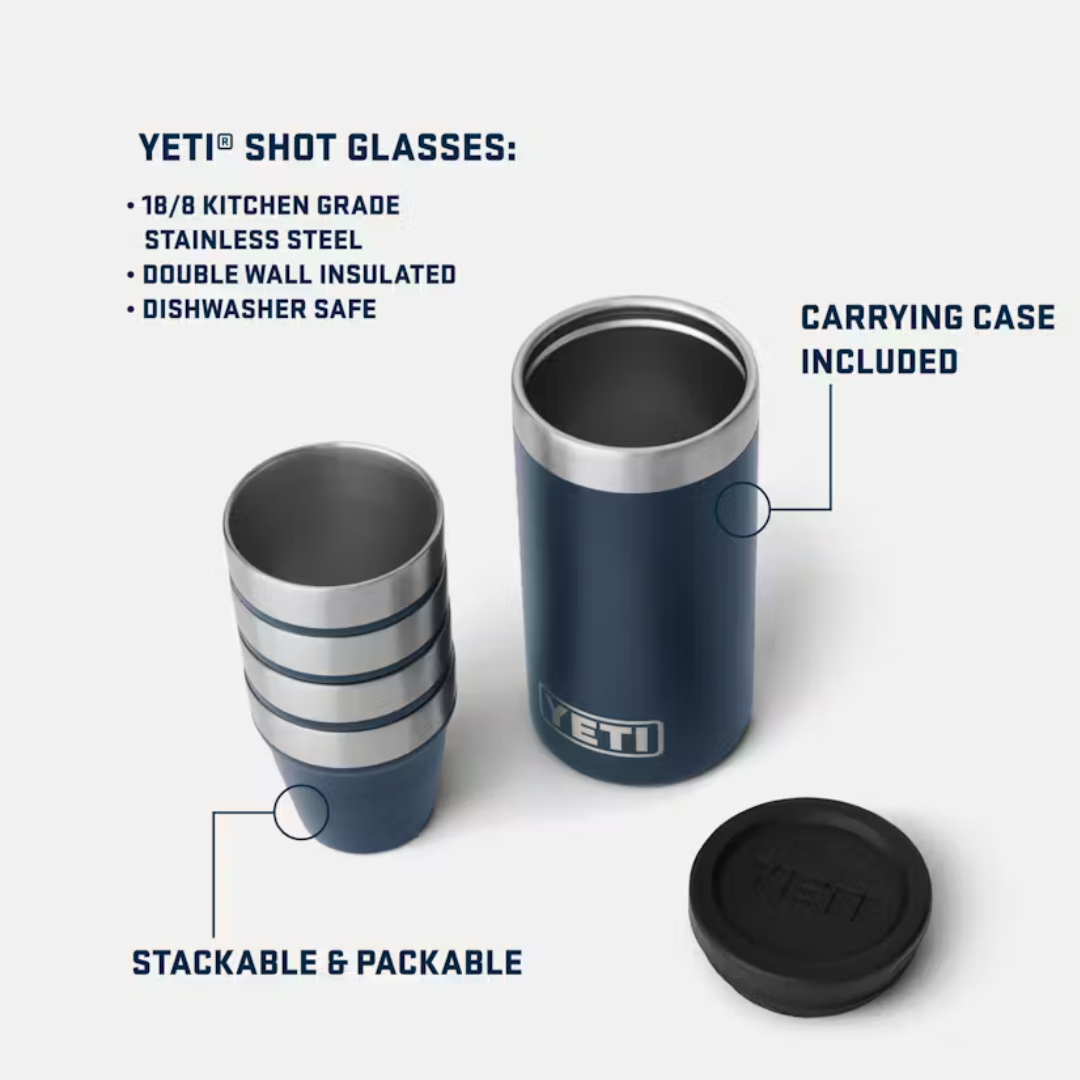 YETI Rambler Shot Glasses with Carrying Case - Black
