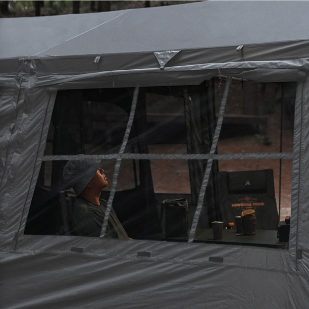 KZM Wild Field Oscar House  3-4Person Tent - Charcoal