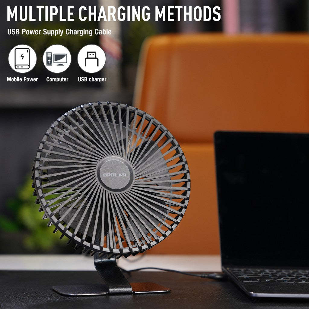 Opolar Computer Desk Fan | USB 6 inches - Black-Goritta Works Sdn. Bhd. 202501017603 (1619017-X)