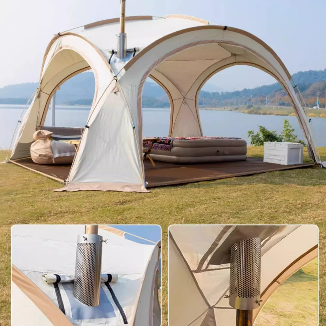 Stoic 2.3m Dome Shelter with Black-Coated Zipper Model - Black
