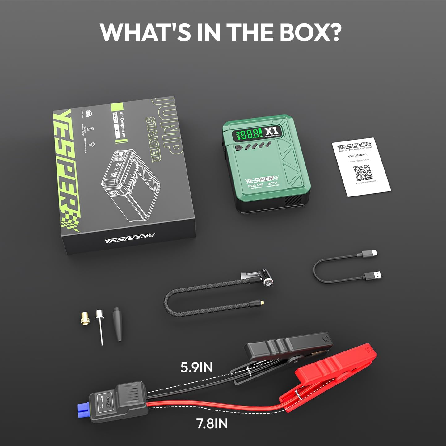 YESPER (Jump Starter + Air Pump) Almighty M3 - 8000mAh