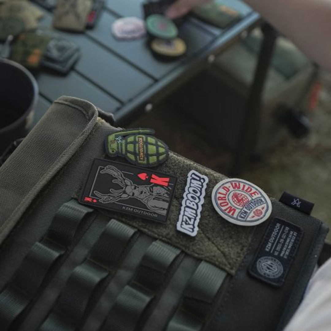 KZM Rubber Wappen (2P Set) - Square S/Black