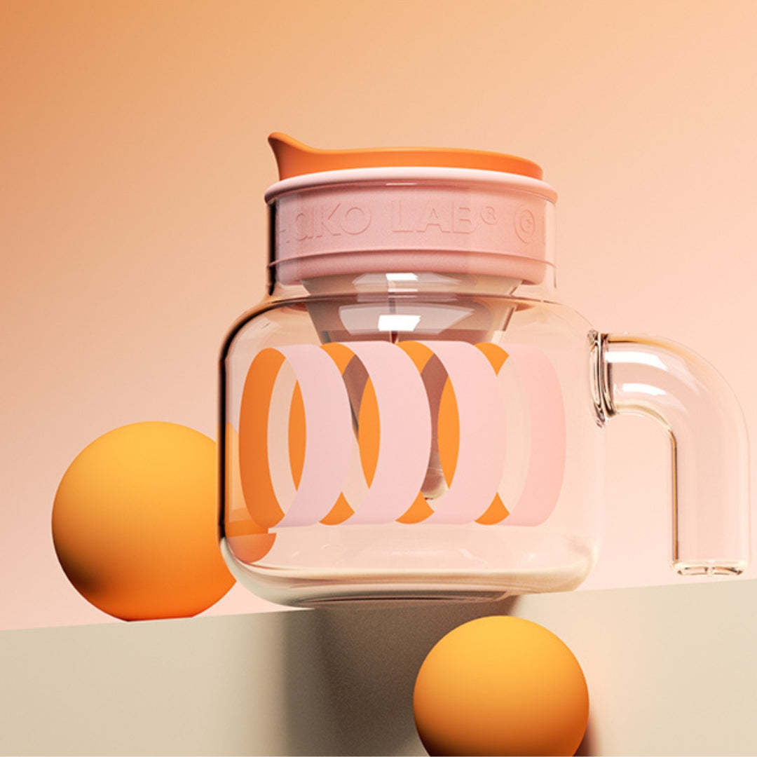 CHAKO LAB Chubby Glass Pot - Orange / Blue-Goritta Works Sdn. Bhd. 202501017603 (1619017-X)