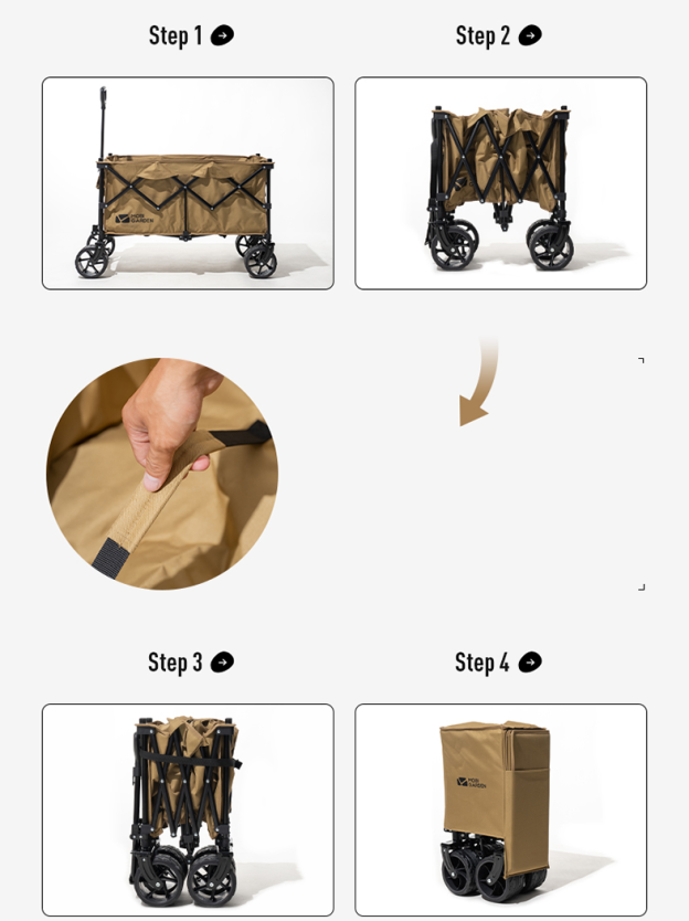 Mobi Garden YJ Folding Wagon S2 - Olive Green