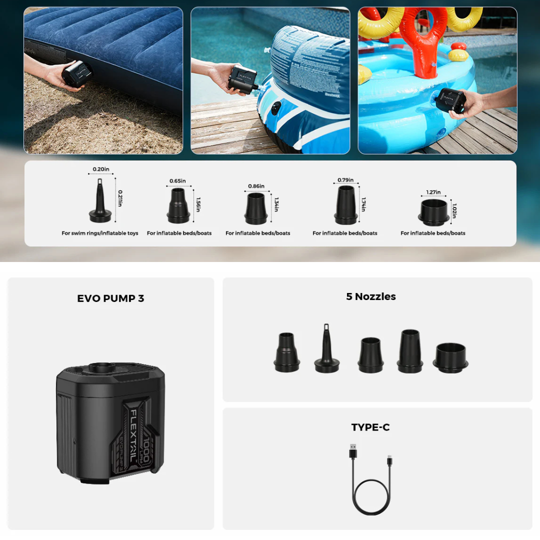 Flextail EVO Pump 3 - 1000L/min Portable air pump-Goritta Works Sdn. Bhd. 202501017603 (1619017-X)