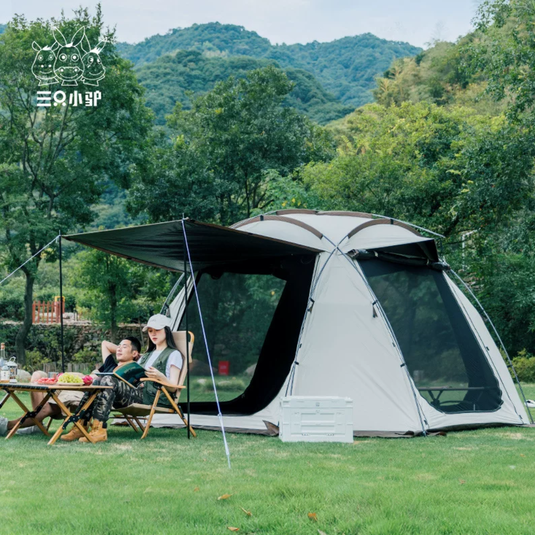 SZXL Sphere Black Coated 2-8 Person Tent- Ivory White