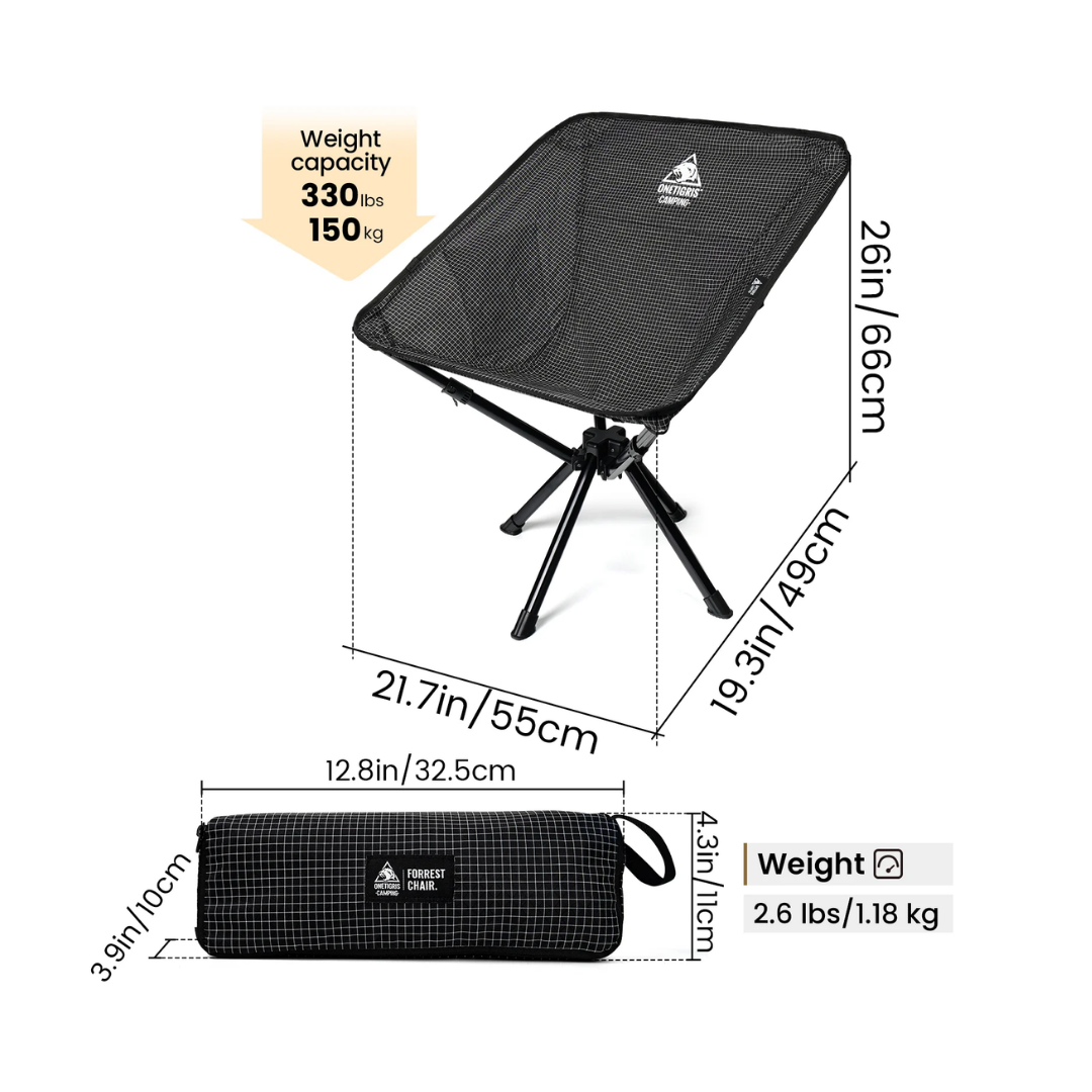 OneTigris Forrest Lightweight Camping Chair 10 - Black