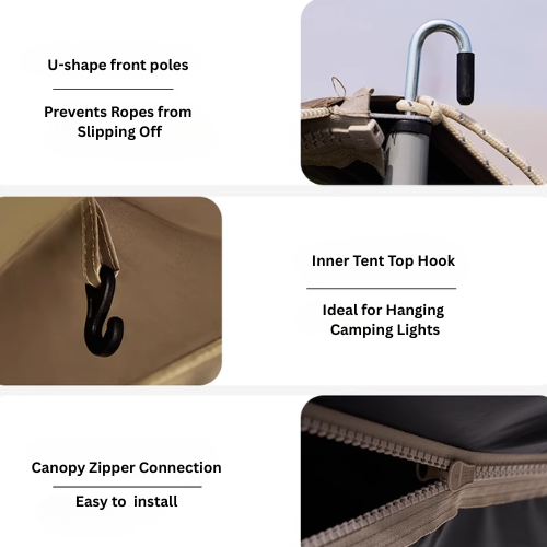 Mobi Garden Holiday Mountain Residence 5.9 Automatic 3-4 person Tent - Black Coated