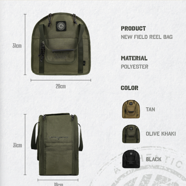 KZM New Field Reel Bag - Tan