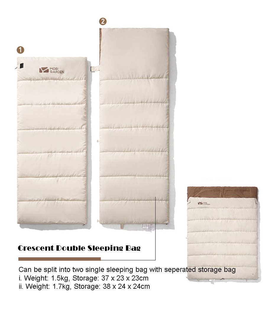 Mobi Garden Crescent Double Sleeping Bag - Brown-Goritta Works Sdn. Bhd. 202501017603 (1619017-X)