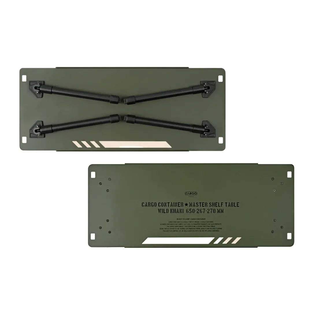 Cargo Container Master Shelf Camping Table 2 Pieces - Beige
