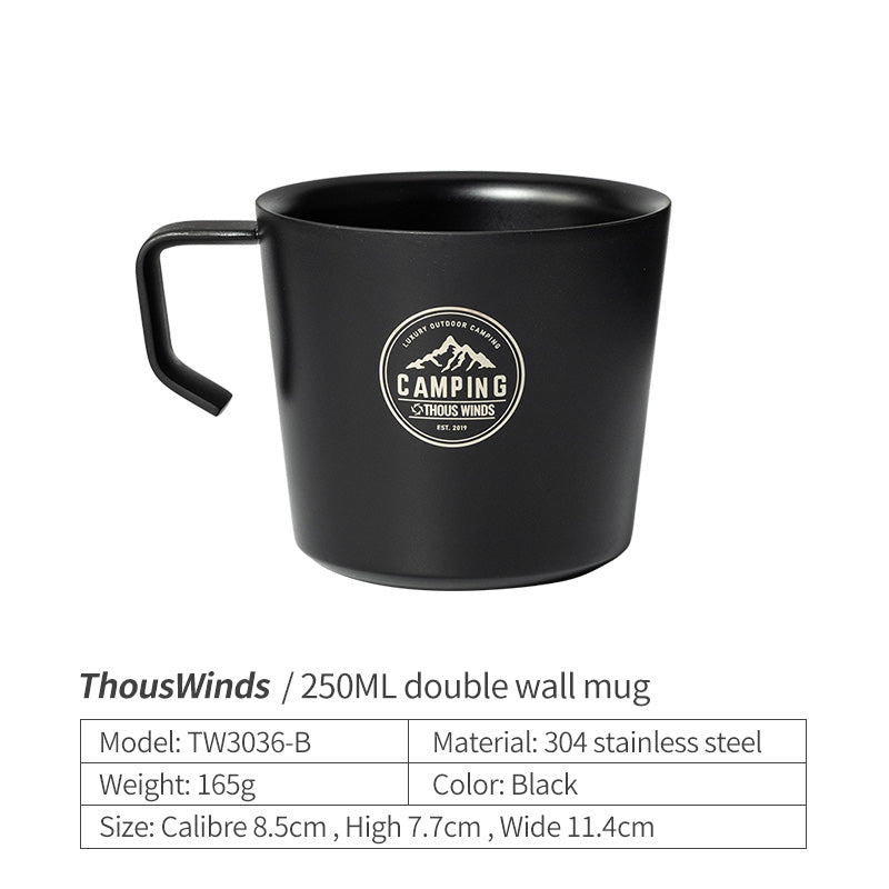 ThousWinds 250ml Double Wall Mug - Black-Goritta Works Sdn. Bhd. 202501017603 (1619017-X)